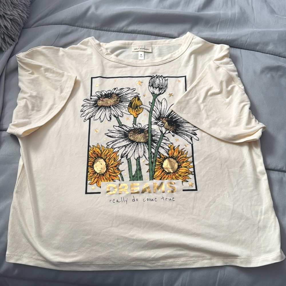 Cropped Flower Graphic Tee